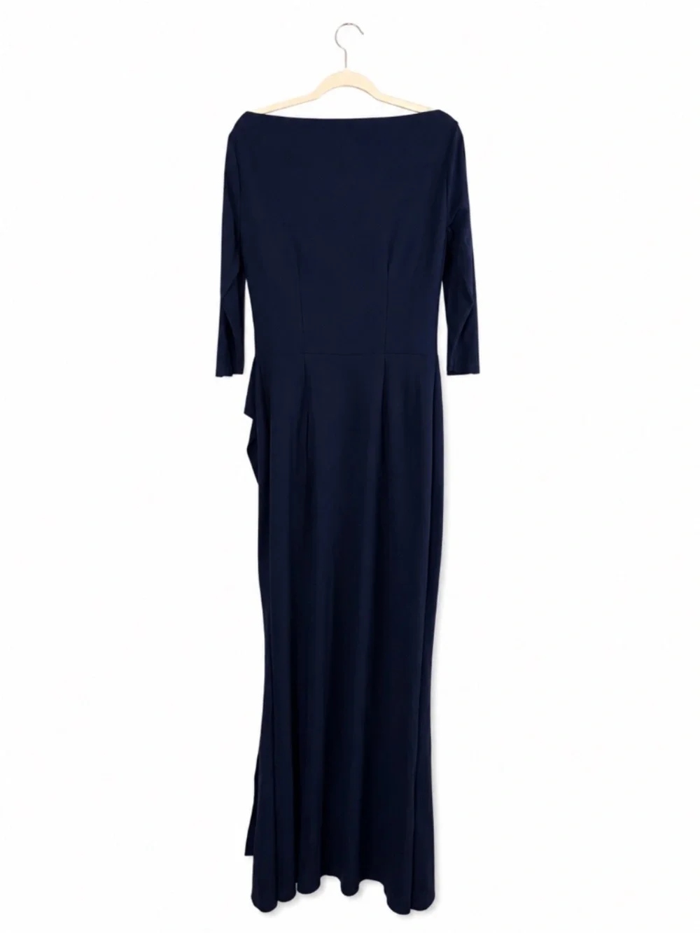 Chiara Boni La Petite Robe Navy Blue Ruched Maxi Dress Size US 14 IT 50 - Picture 2 of 9